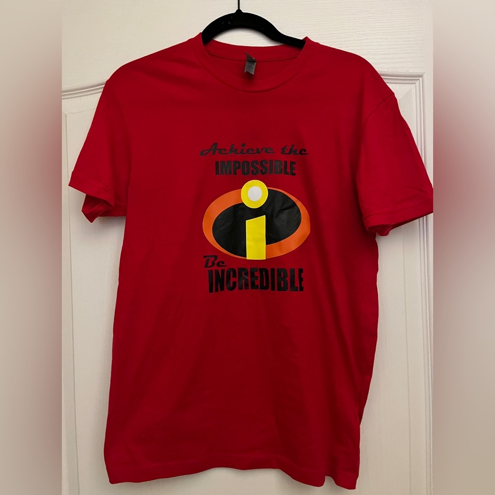 Unisex S Red NextLevel T “Achieve the Impossible, Be Incredible” Disney